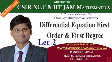 #2 | First Order First Degree Differential Equation | how to solve ? | CSIR-NET Maths  || IIT-JAM