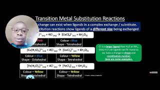 Stability constant & ligand exchange |Transition metals