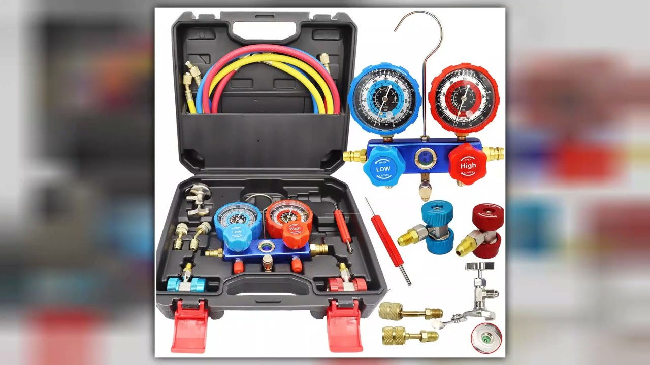 3 Way Manifold Gauge Air Conditioning Diagnostic Freon Charging Set Fits R134A R404A R410A R22 Refr