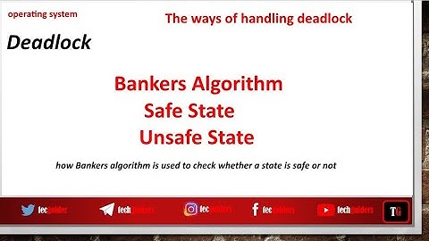 Bankers Algorithm Safe state Unsafe state|Deadlock Avoidance