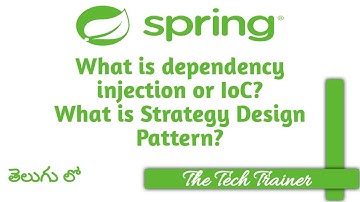What is Dependency Injection? #designpatterns #spring #dependencyinjection #telugu || TheTechTrainer