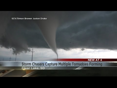 Storm chasers capture stunning video of cyclones forming in South Dakota