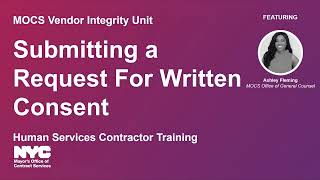 Human Service Contractors: Submitting a Request for Written Consent