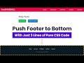 Sticky Footer with CSS | Push Footer at the Bottom of Page HTML & CSS 😍👍👌
