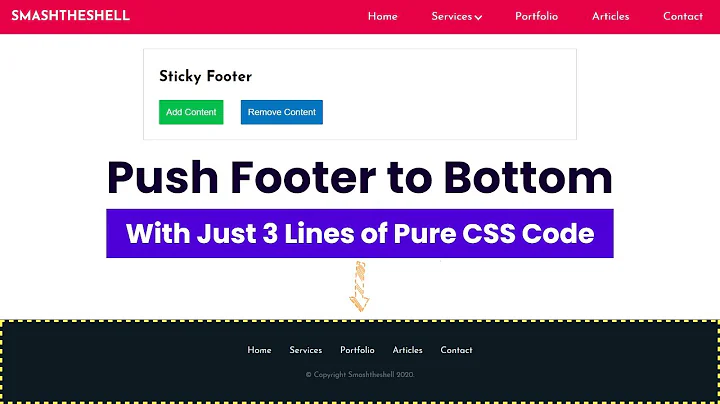 Sticky Footer with CSS | Push Footer at the Bottom of Page HTML & CSS 😍👍👌