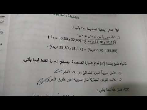 حل اسئلة صف التاسع جغرافية سورية اهمية الموقع وعبقرية الانسان تعلم مع محمد الصالح