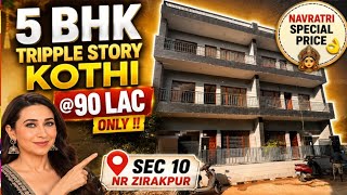 5 BHK Tripple Story Kothi Only 90 Lac Nr Park in Gated Society On Barwala Highway Sec 10 Derabassi 