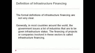 Infrastructure Financing I Financial services I Types I Methods
