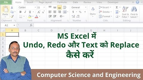 How to Use Undo and Redo in MS Excel | How to Use Find, Replace and Go To in MS Excel in Hindi