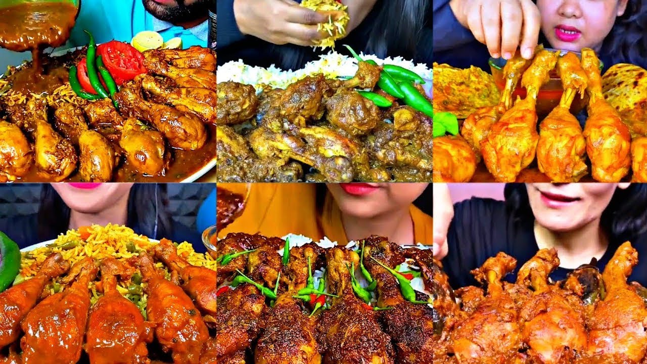 ASMR EATING SPICY CHICKEN LEG CURRY, CHICKEN BIRYANI | BEST INDIAN FOOD MUKBANG |Foodie India|