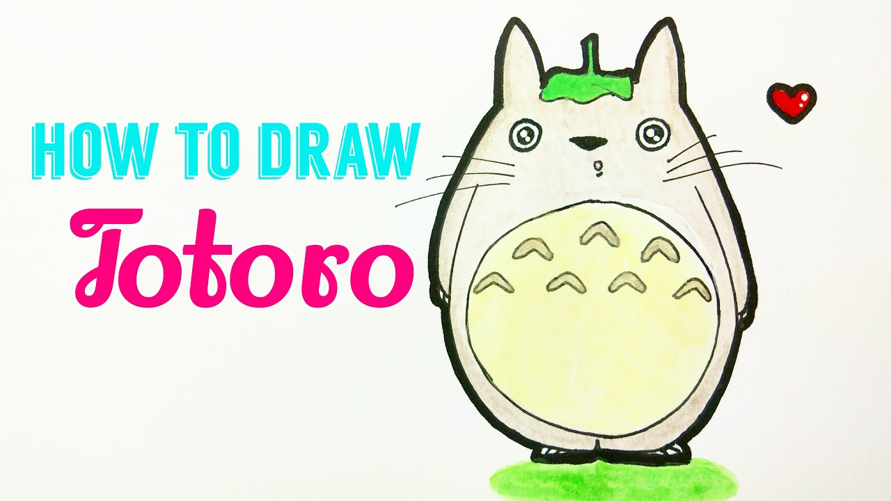 How To Draw Totoro Easy Cute Totoro Drawing Tutorial For Beginner Youtube