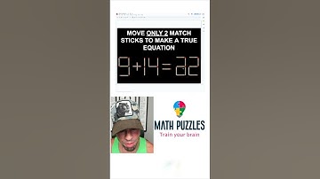 Move ONLY 2 Match Sticks to Make a TRUE EQUATION!  #maths #mathpuzzlechallenge  #education