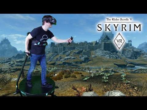 "KAT Walk C" VR 트레드밀에서 Skyrim VR을 플레이합니다.