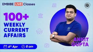 100+Weekly Current Affairs | 1 - 6 April | Weekly Current Affairs for Banking Exams | Ankit Gupta