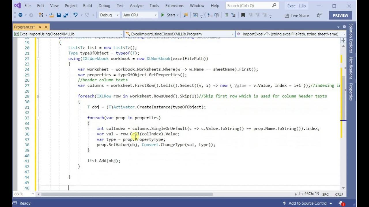 How to import excel data into C# objects using ClosedXML library ...
