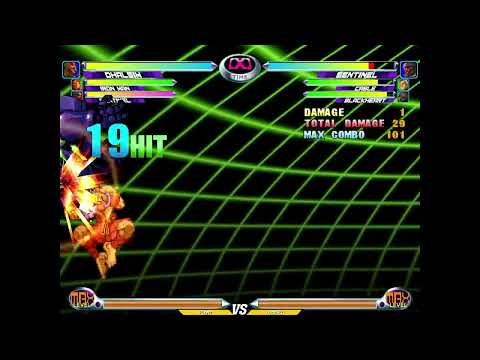 MvC2 Dhalsim corner FSD on Sentinel