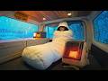 [Heavy Snow] Camping Alone in Minimal but Cozy Campervan.