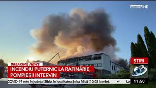 Incendiu puternic la rafinăria Lukoil din Ploiești