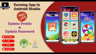 How to Create Earning App in Android Studio, How to  Update Password and Update Profile   | Part 11