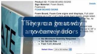 Foam baord signs, Foam core sign display printing from DPSBanners.com