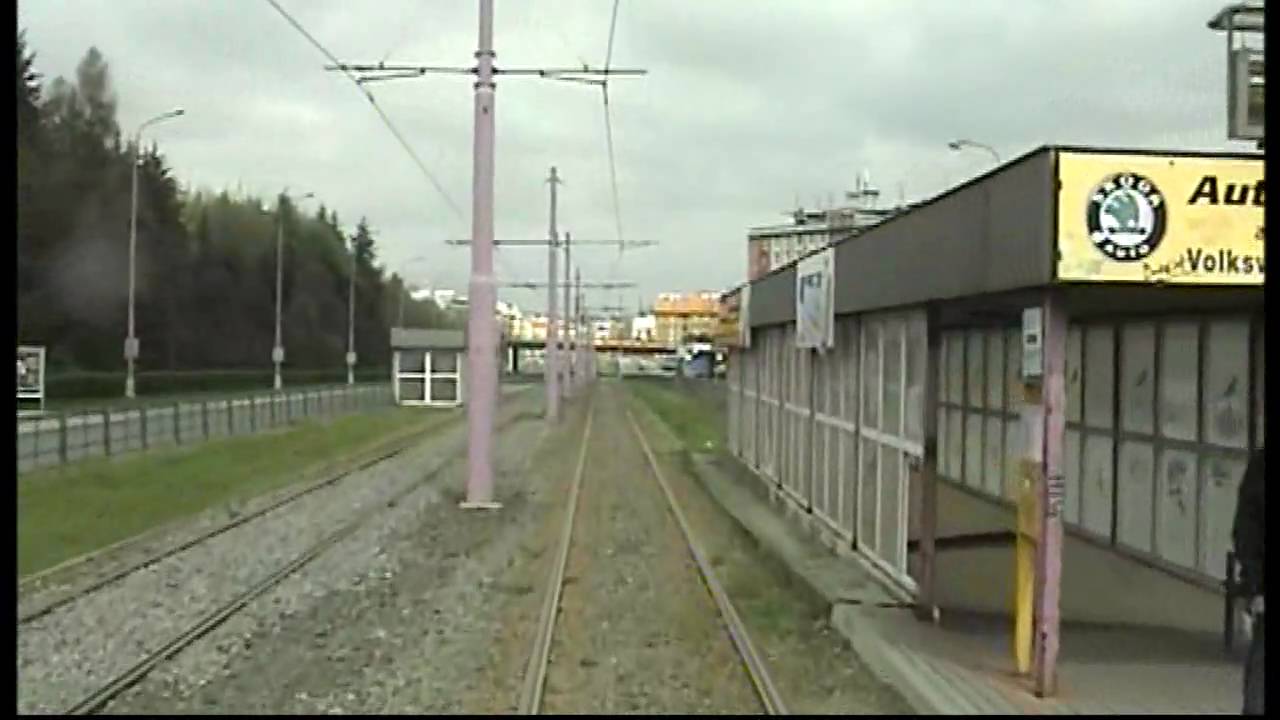 OLOMOUC, czech rep, tram line 4 in driver cab. part 1.