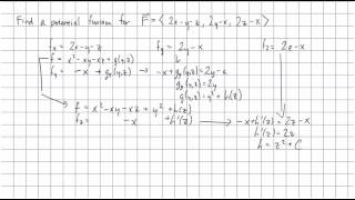 Finding potential function, applying FToLI