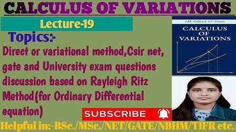 |Lec-19|Variational method|Net|Gate|University exam question on Rayleigh Ritz Method(for ODE)#links👇