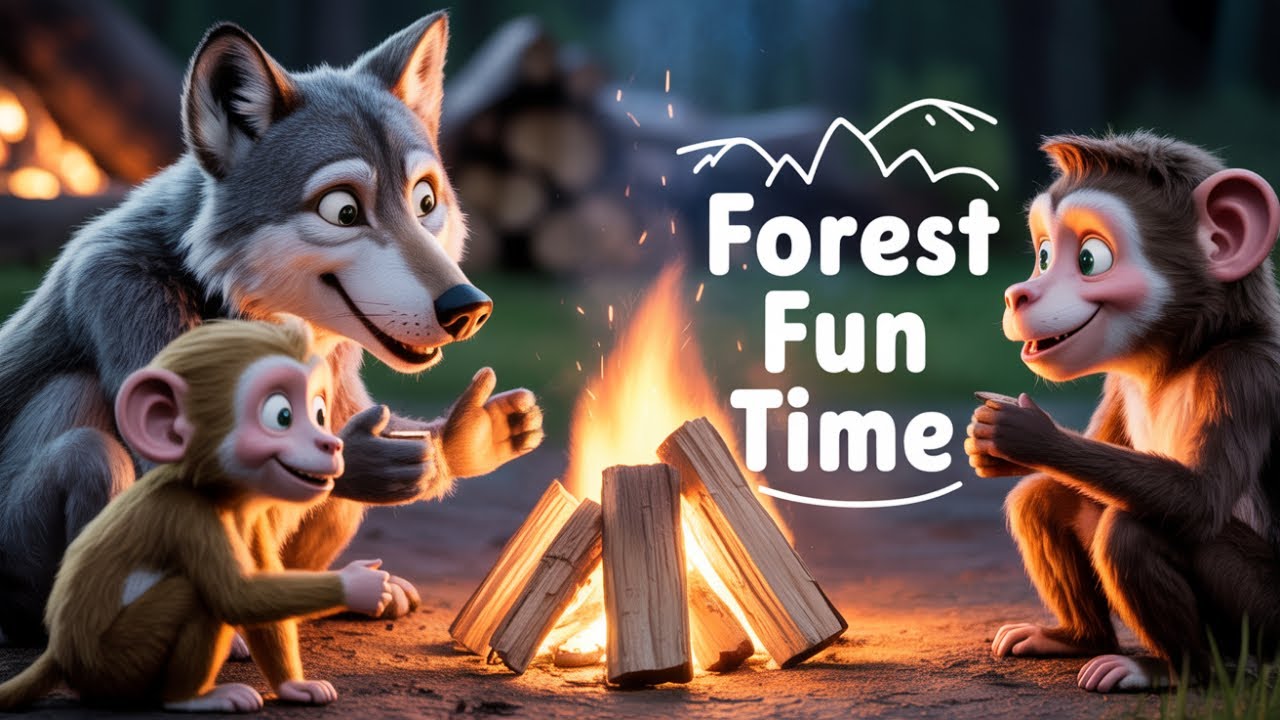 Kids Animal Songs & Learning | Forest Friends Raccoon, Wolf & Monkey Compilation