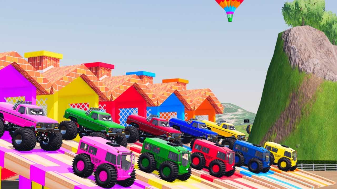 TRANSPORT ALL COLORS POLICE CARS, CONCRETE MIXER AND BUS TAYO | Farming Simulator 22