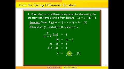 Form the Partial Differential equation by Eliminating arbitrary constants
