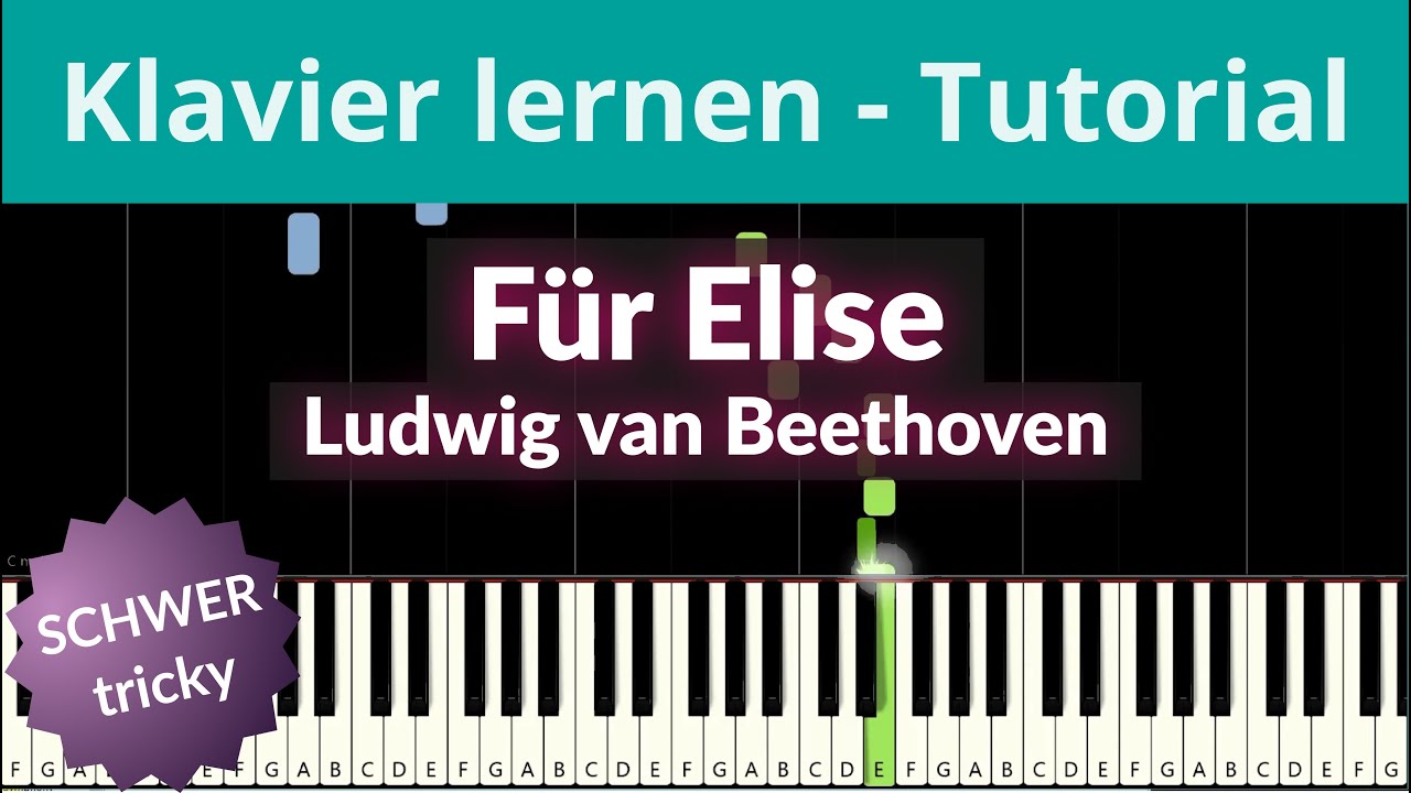 Für Elise Ludwig van Beethoven A Moll Piano online Tutorial