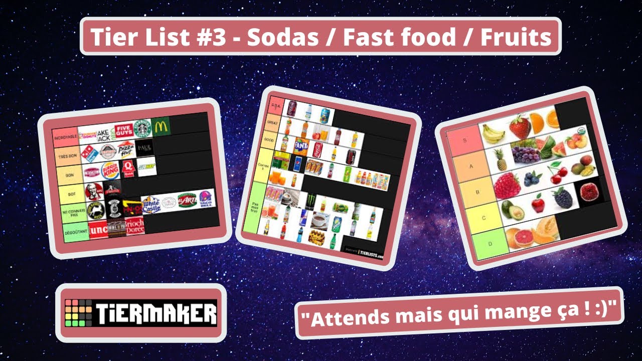 Tier list #3 - Sodas, Fast food et Fruits - YouTube