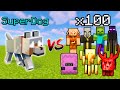 SUPER DOG vs mobs x100 - Realistic Physics Minecraft Mob Battle