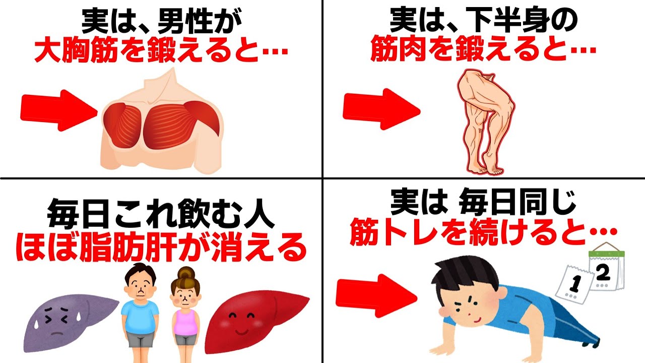 【聞き流し】誰かに話したくなる筋トレ、ダイエット、健康、時間術の雑学【総集編】