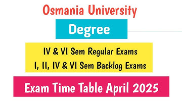 OU Degree IV & VI Sem Regular & Degree I, II, IV & VI Sem Backlog Examenrooster april 2025