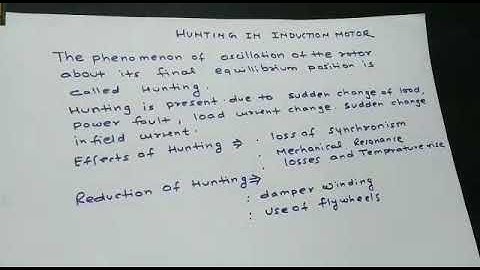 Hunting in induction  motor/synchronous motor