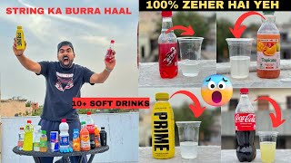 SOFT DRING NAHI 100%ZEHER STING 😱- *EXPERIMENT * 🥵Adding bleaching powder to many SOFT DRINKS