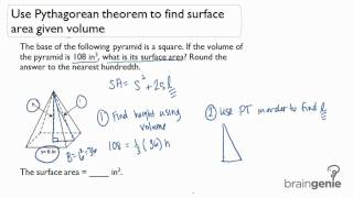 2.3.4 Use Pythagorean theorem to find surface area given volume