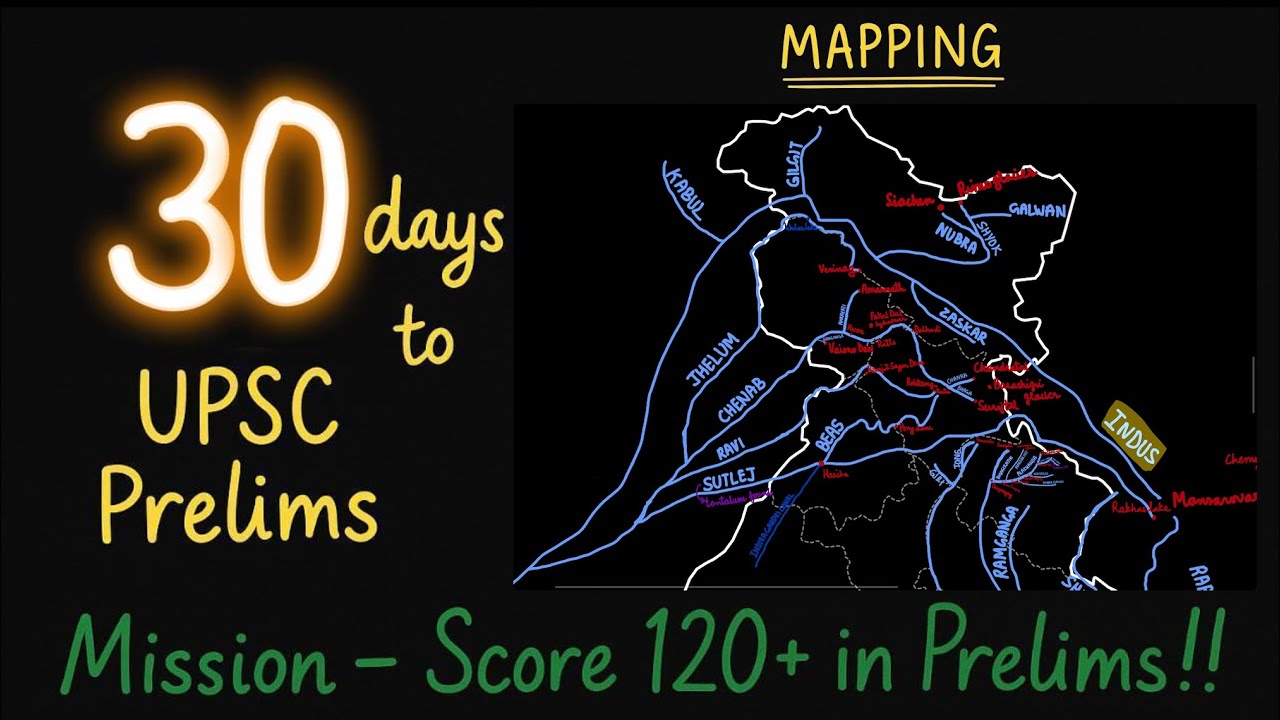 30 days to UPSC CSE Prelims 2025 - Mapping | Indus River System | Rivers, National Parks, Species