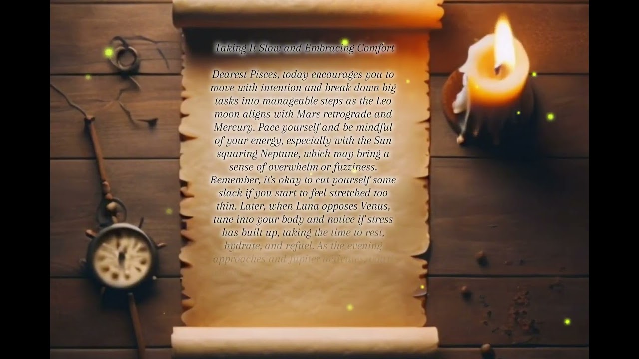 Pisces December 18, 2024 Taking It Slow and Embracing Comfort