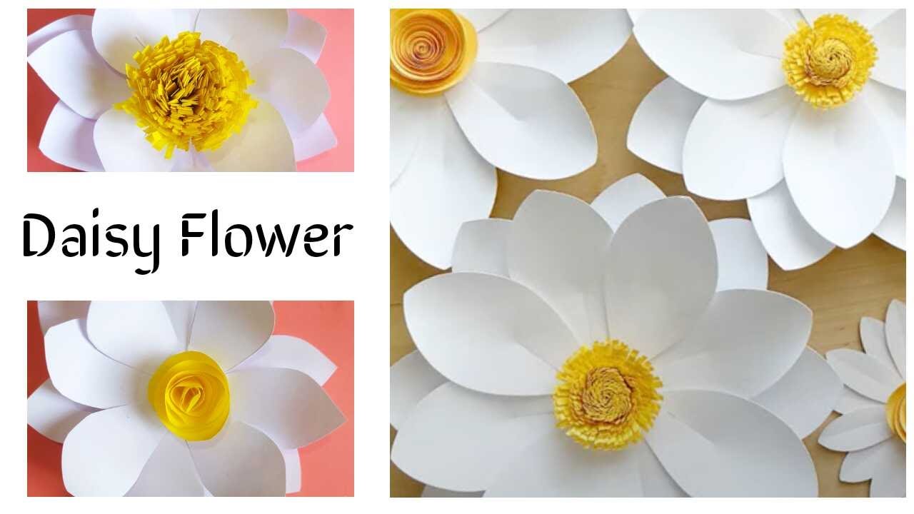 DIY Paper Daisy Flower/DIY How to Make Paper daisy YouTube
