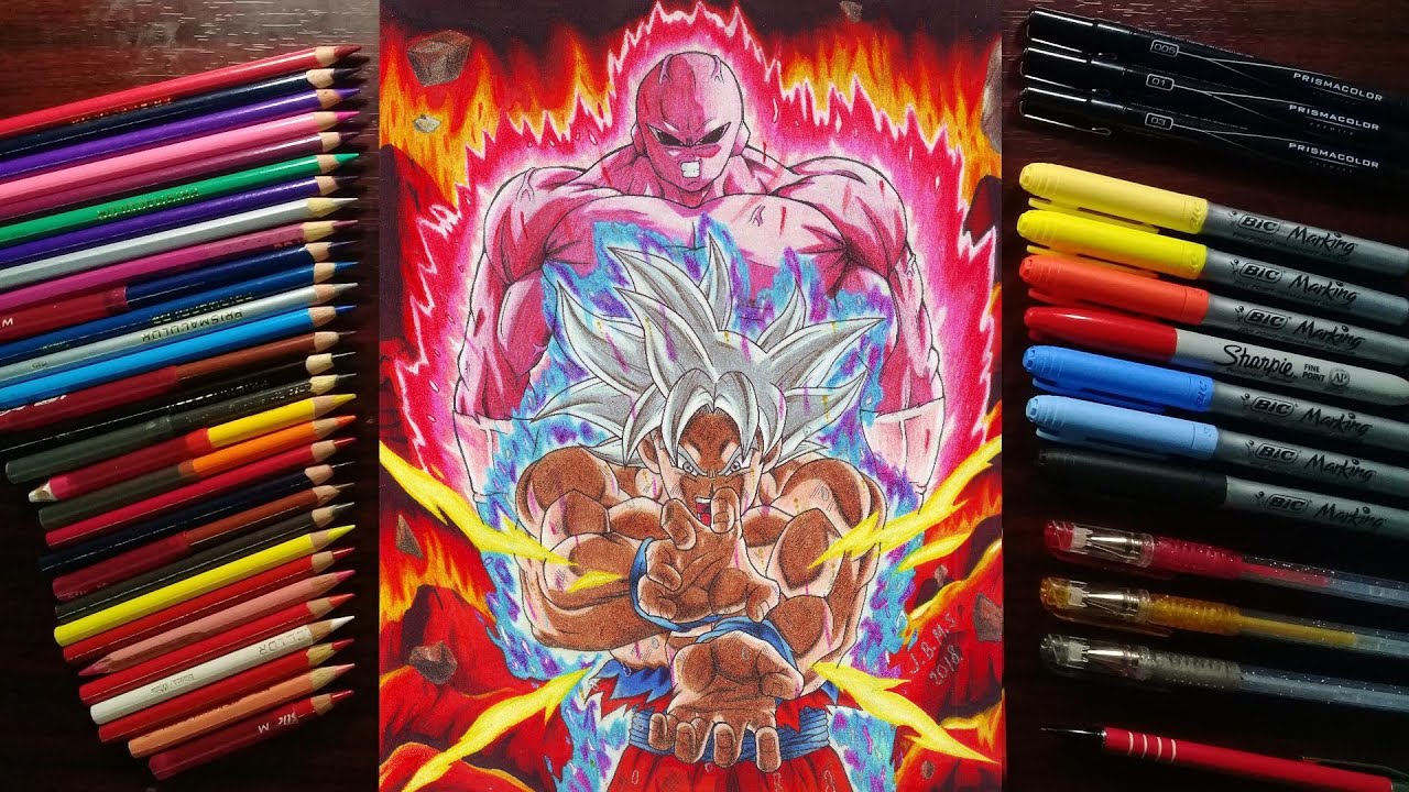 Dibujando a Goku vs Jiren!//Drawing Goku vs Jiren! - Dragon Ball Super -  YouTube