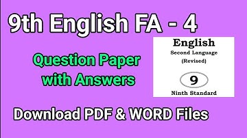 9th English FA 4 question paper with answers 2025. Fa4 question paper 2025 @learneasilyhub
