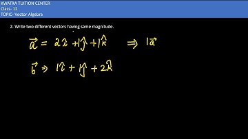 2. Write two different vectors having same magnitude.