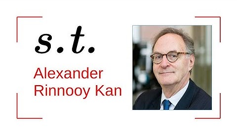 Subject to: Alexander Rinnooy Kan