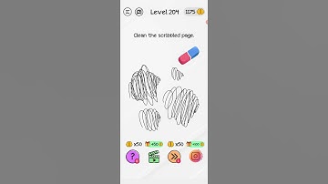 Braindom Level 204 Clean the scribbled page walkthrough
