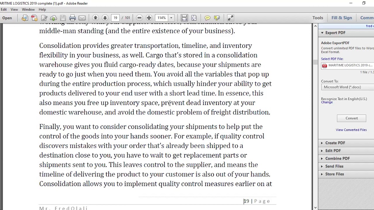 Principles of International Maritime Logistics