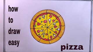 how to draw pizza step by step easy/pizza drawing
