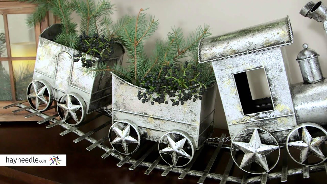 Gerson 36 in. Silver Metal Holiday Train Product Review Video YouTube