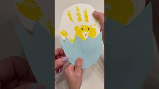 Handprint Easter chick kids craft!🐣🤍 #craft #kidscrafts #easter